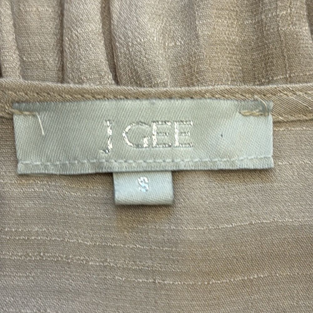 J Gee bohemian embroidered Raw Hem long sleeve beige size small - Picture 4 of 6